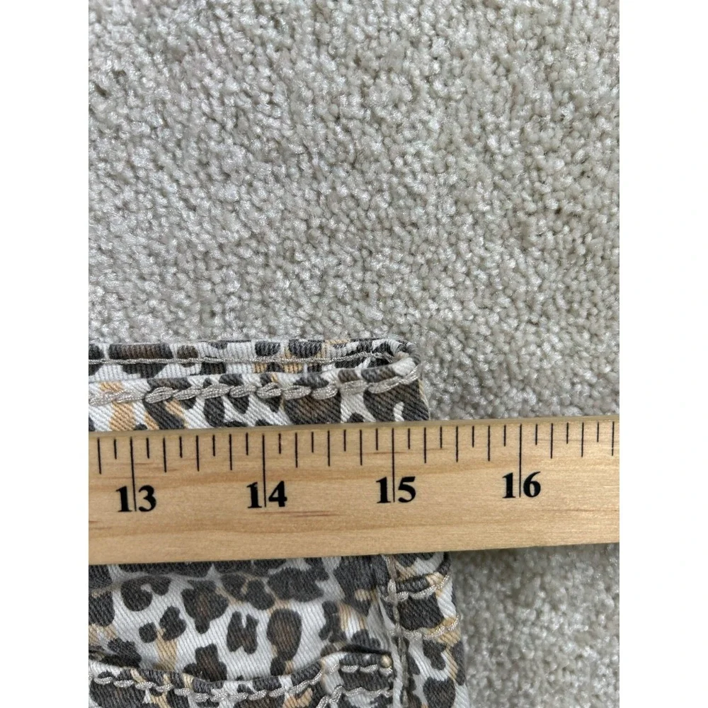 Hot Kiss Womens Size 8 Skylar Skirt Leopard Min Mobwife Raw Hem Thick‎ Stitch